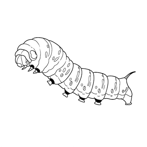 Coloriage de chenille insecte