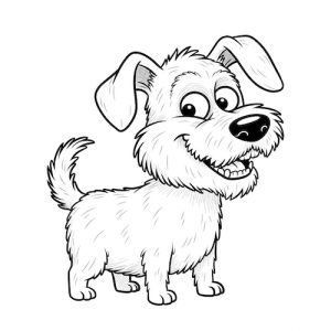 Coloriage de schnauzer gentil style cartoon