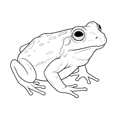 Coloriage de crapaud amphibien
