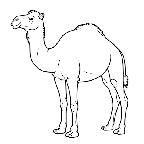Coloriage de dromadaire animal du désert