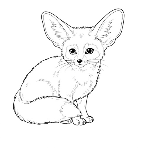 Coloriage de fennec réaliste