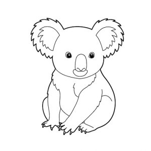 Coloriage de koala facile